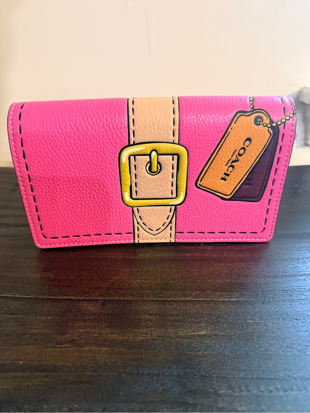 COACH Anna Foldover Clutch Crossbody with Trompe L'oeil -NWT
